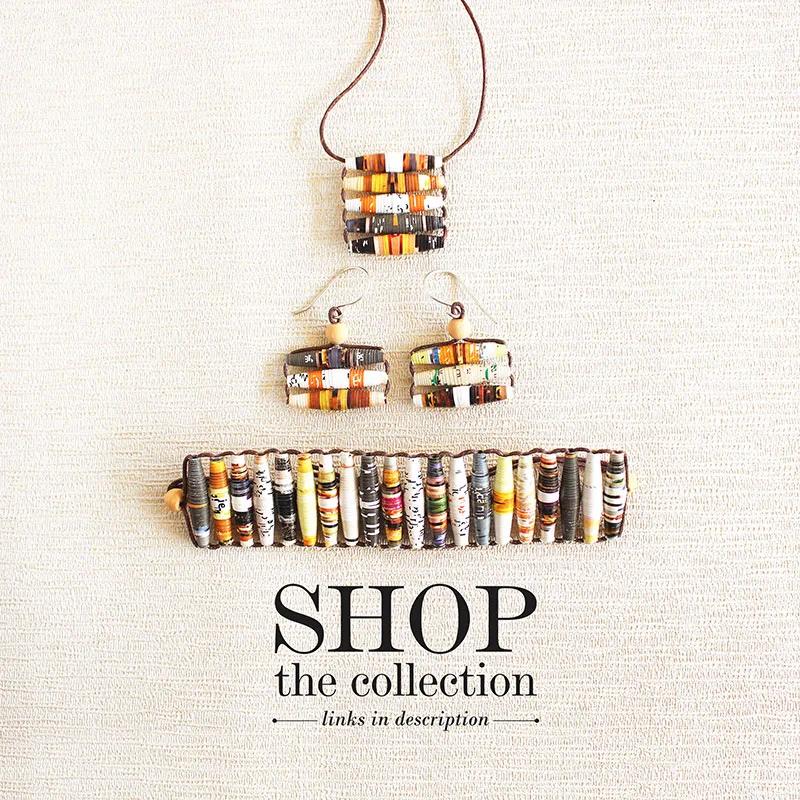upcycled jewelry from magazine