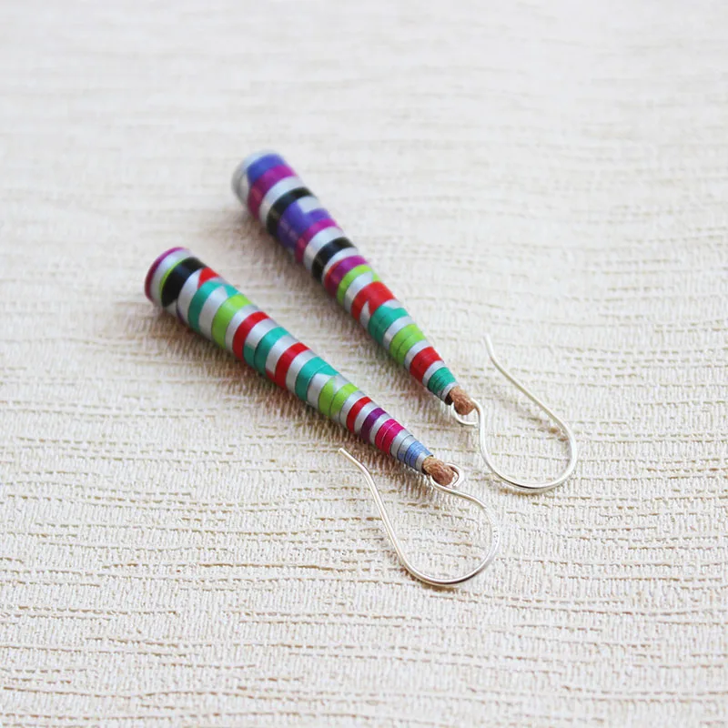 colorful neon drop earrings