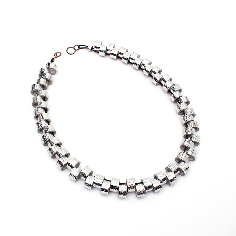 silver contemporary art necklace