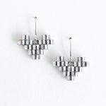 Silver Digital Heart Earrings