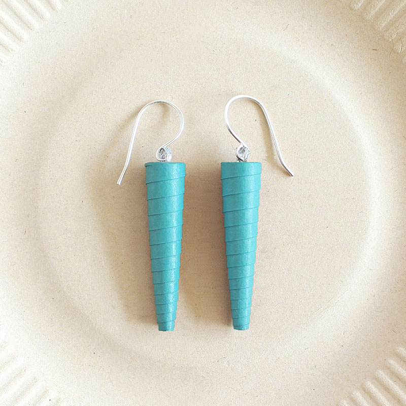 Turquoise Blue Long Statement Earrings