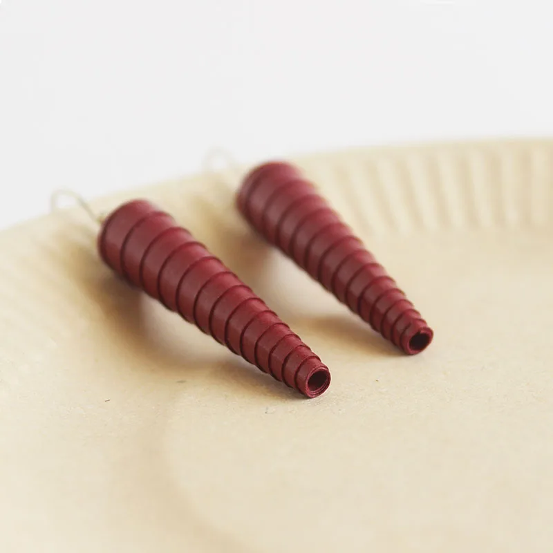 Long Maroon Drop Earrings