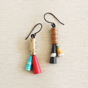 recycled earrings sustainable paper jewelry
