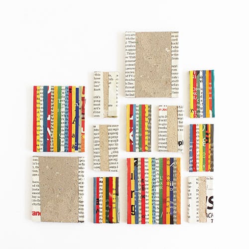 newspaper jewelry in the making