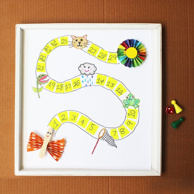 Kids Board Game DIY - Help The Butterfly Reach The Flower
