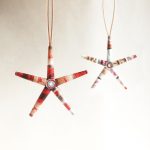 Festive Red Magazine Star Ornaments