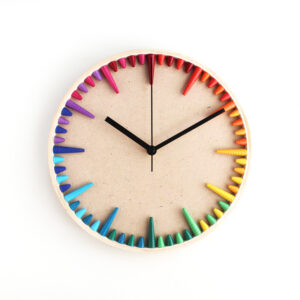 rainbow wall clock