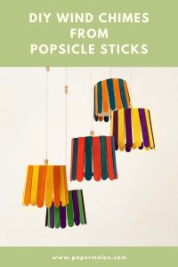 DIY wind chimes from upcycled popsicle sticks