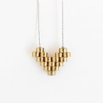 Golden Digital Heart Necklace