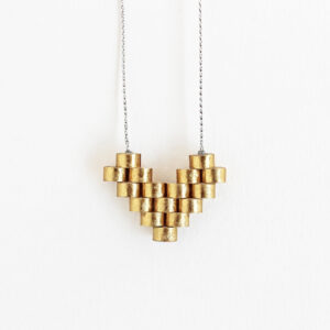 golden heart necklace 1st anniversary gift