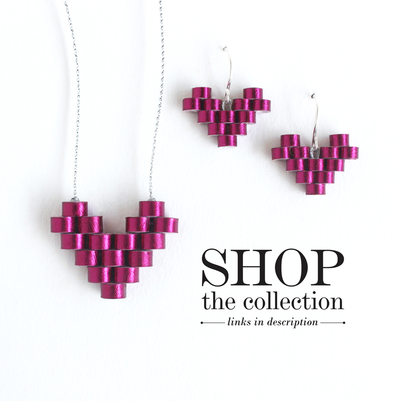 pink heart jewelry for 1st wedding anniversary