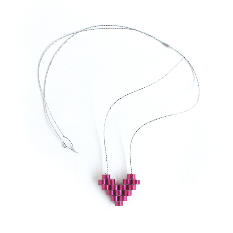 pink heart necklace first marriage anniversary gift