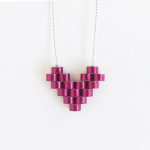 Pink Digital Heart Necklace