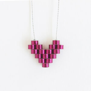 pink heart necklace first wedding anniversary gift