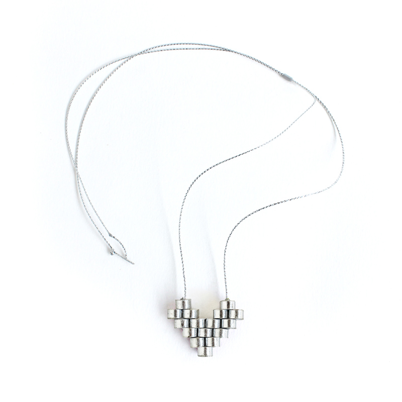 silver heart necklace first anniversary paper gift