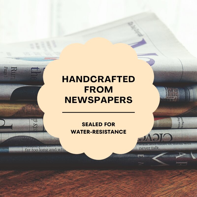 jewelry handcrafted from newspapers