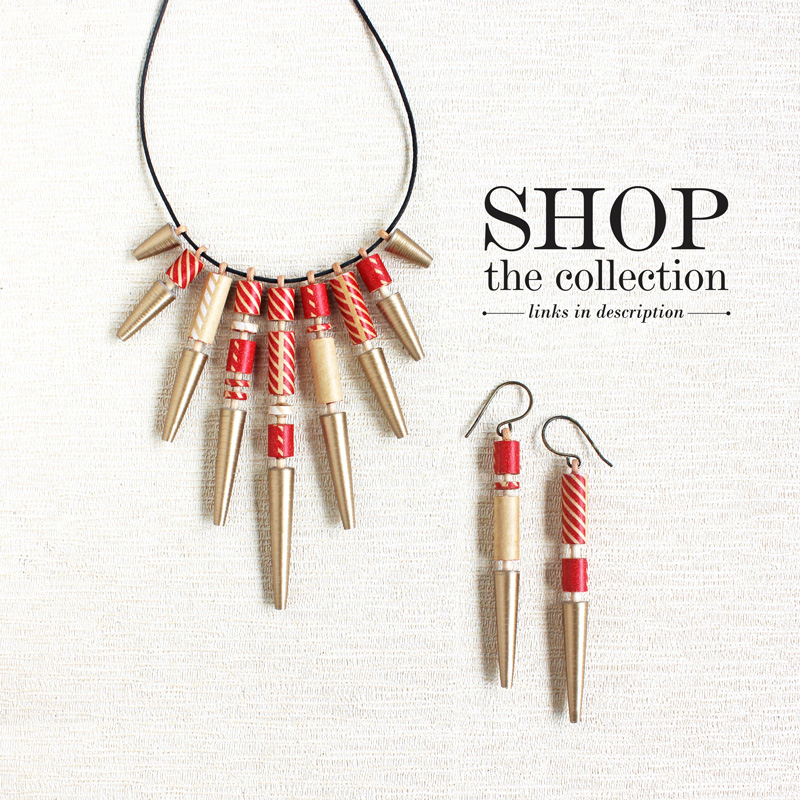 contemporary indian tribal necklace earrings set