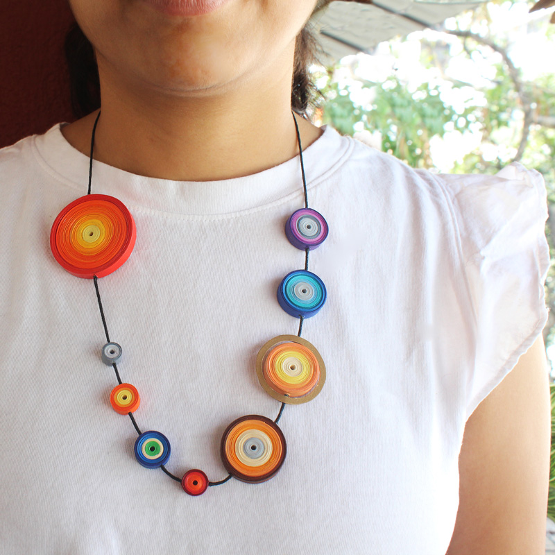 solar system necklace science gift