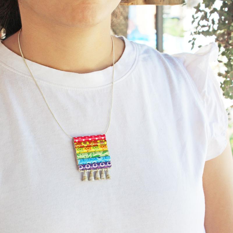 colorful rainbow necklace