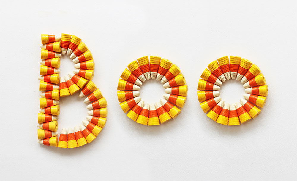 candy corn beads for halloween BOO