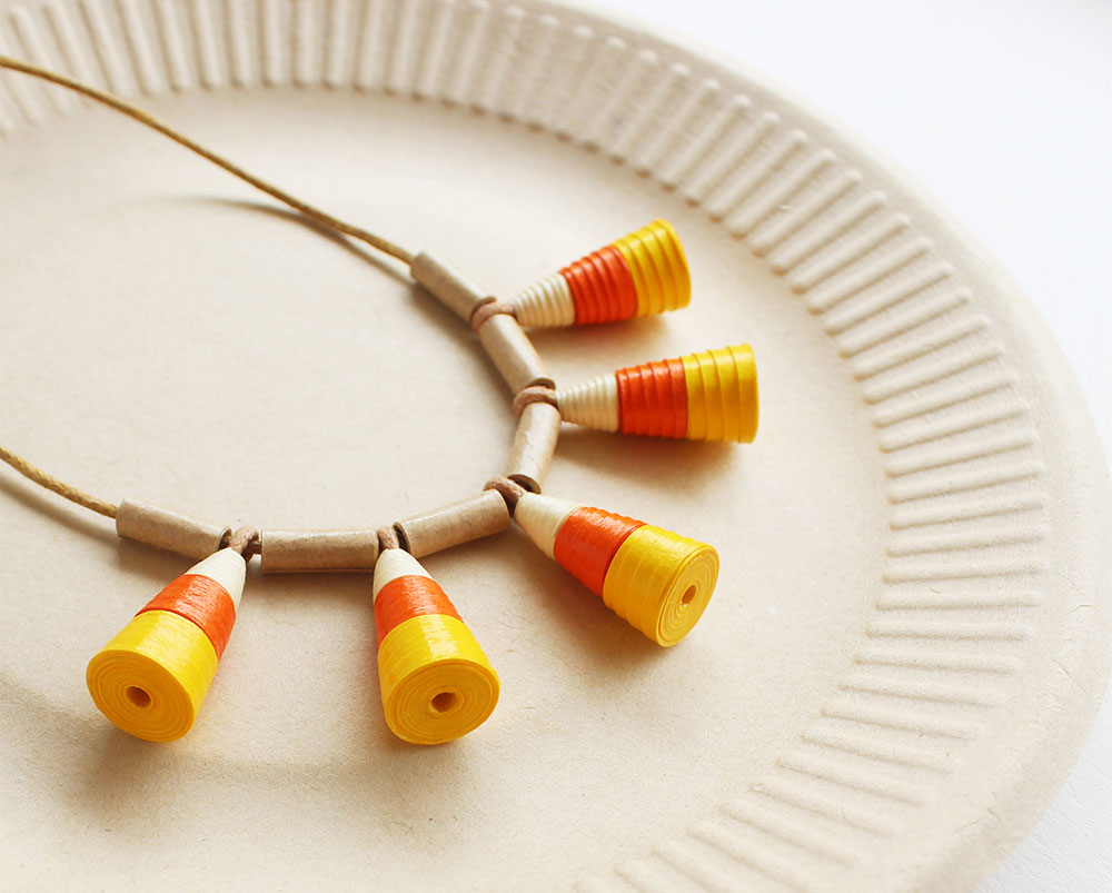 eco-friendly halloween candy corn jewelry