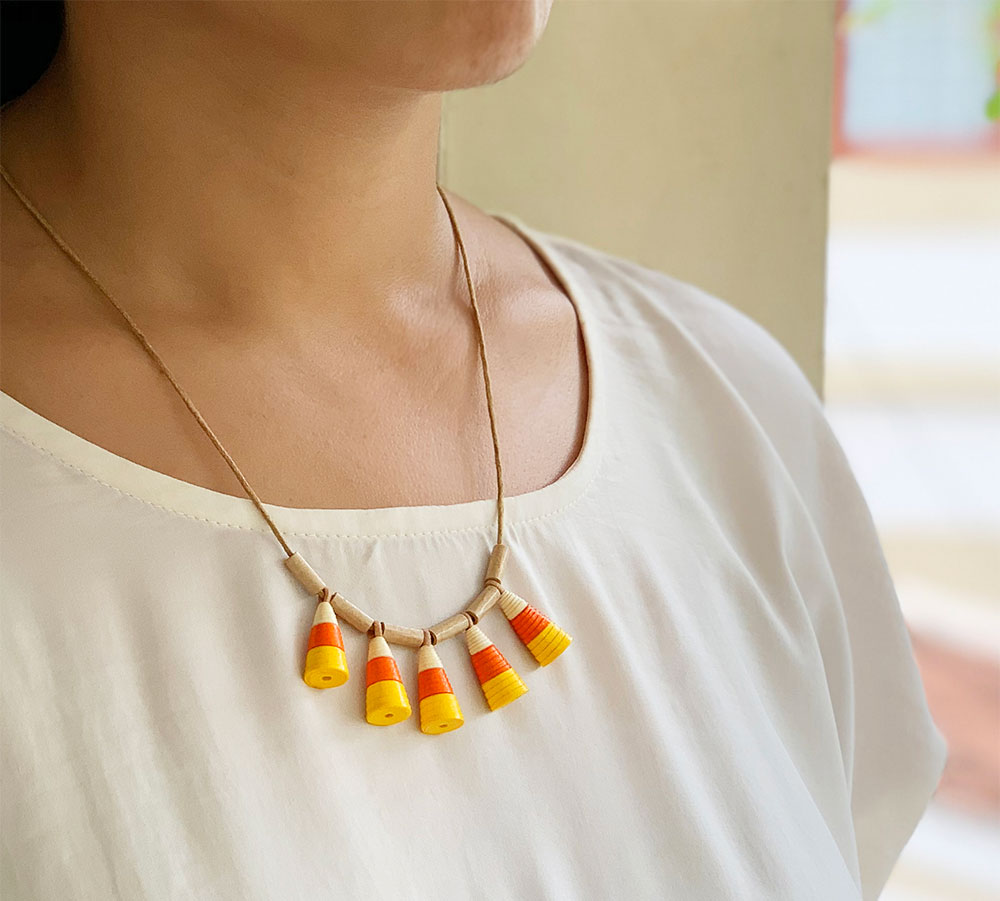 halloween candy corn necklace for adults